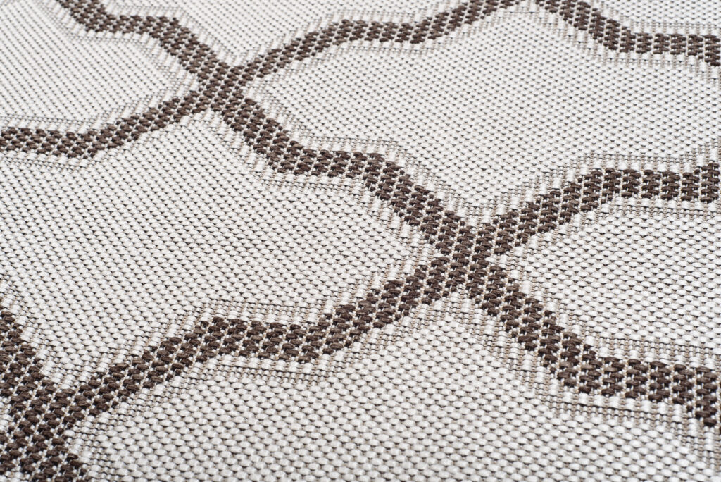 CAPRI Tapis Extérieur Intérieur Gris Marron Trèfle Marocain Sisal