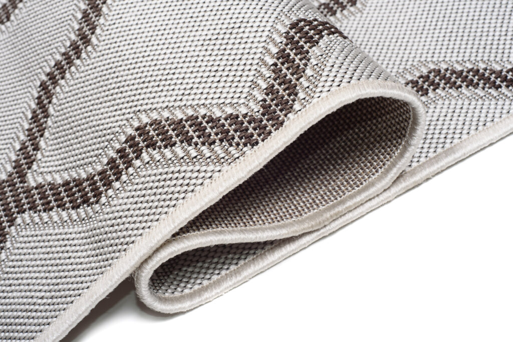 CAPRI Tapis Extérieur Intérieur Gris Marron Trèfle Marocain Sisal