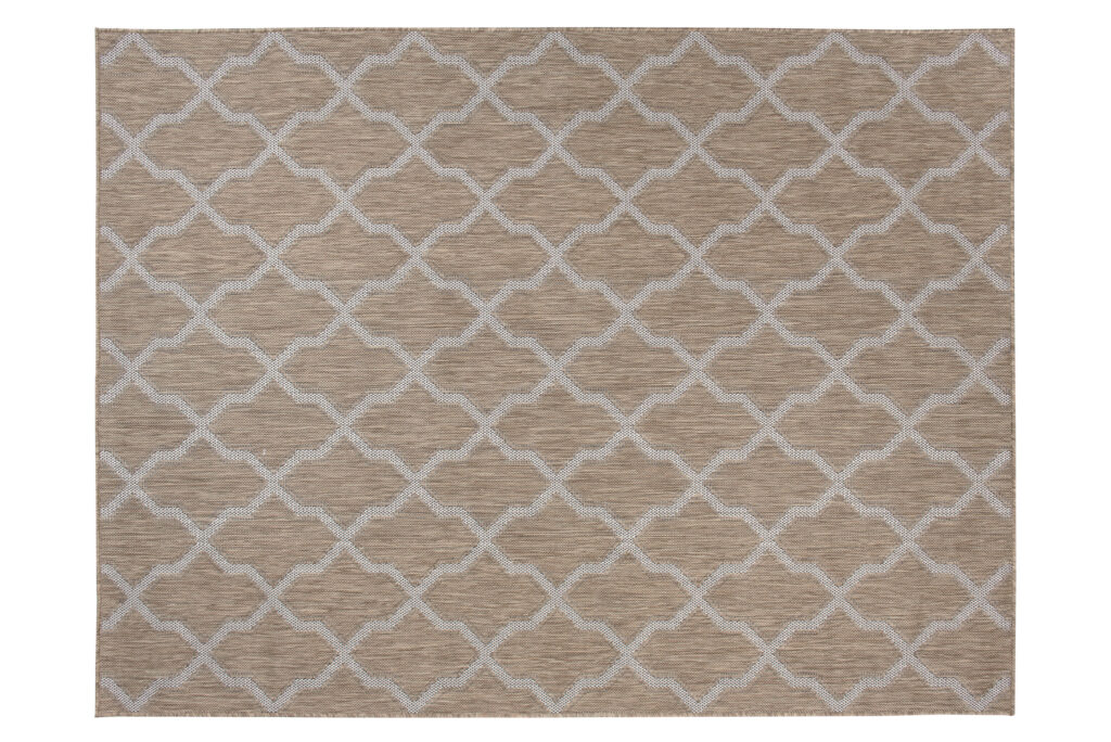 CAPRI Tapis Extérieur Intérieur Marron Gris Trèfle Marocain Sisal