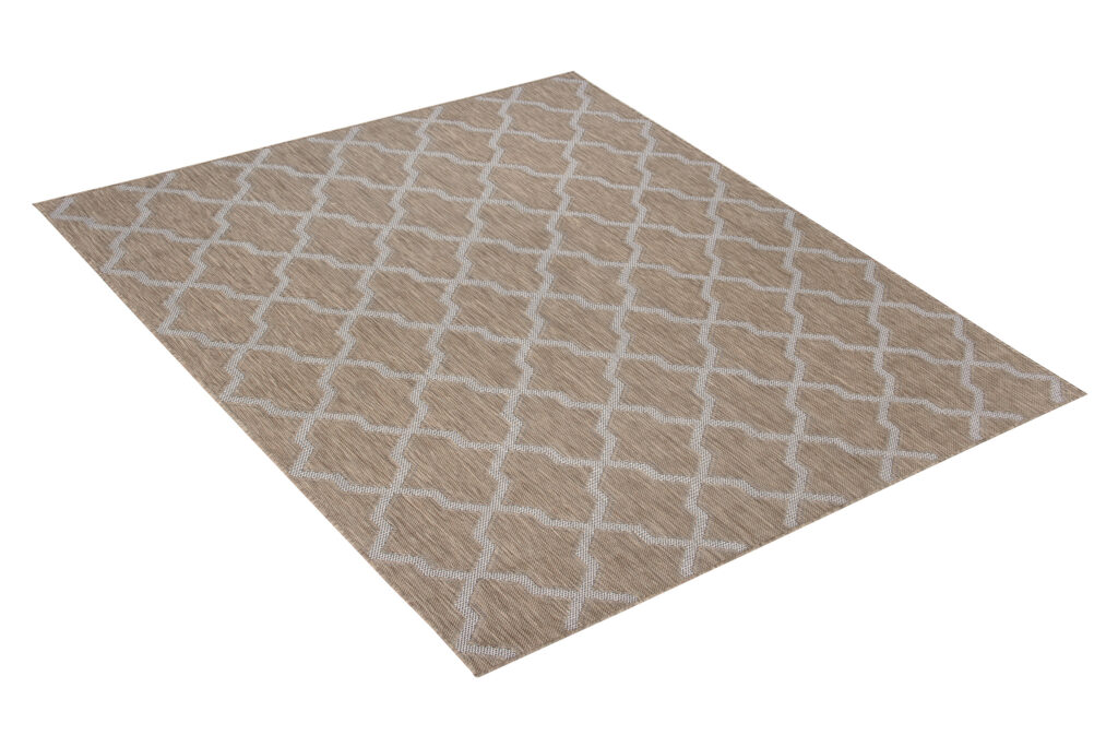 CAPRI Tapis Extérieur Intérieur Marron Gris Trèfle Marocain Sisal