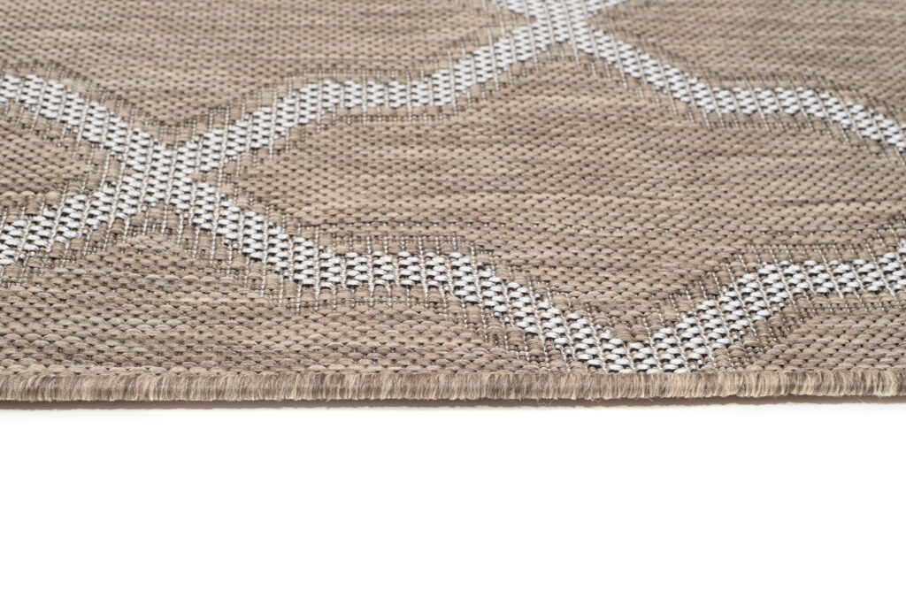 CAPRI Tapis Extérieur Intérieur Marron Gris Trèfle Marocain Sisal