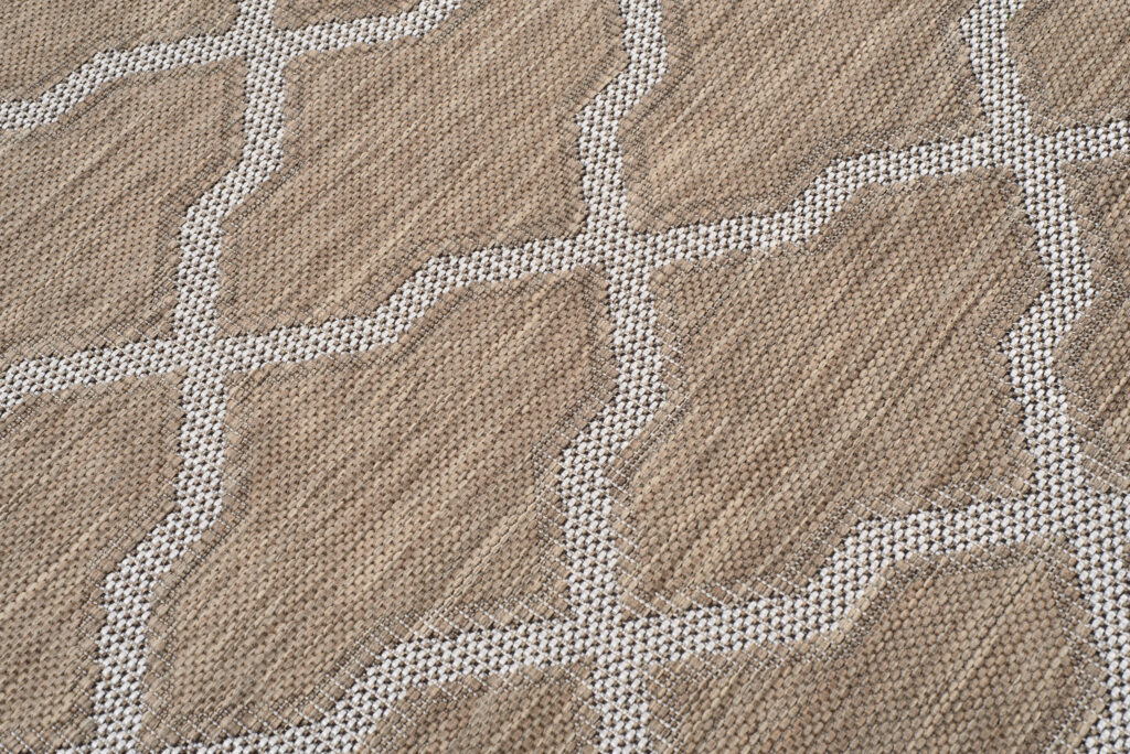 CAPRI Tapis Extérieur Intérieur Marron Gris Trèfle Marocain Sisal