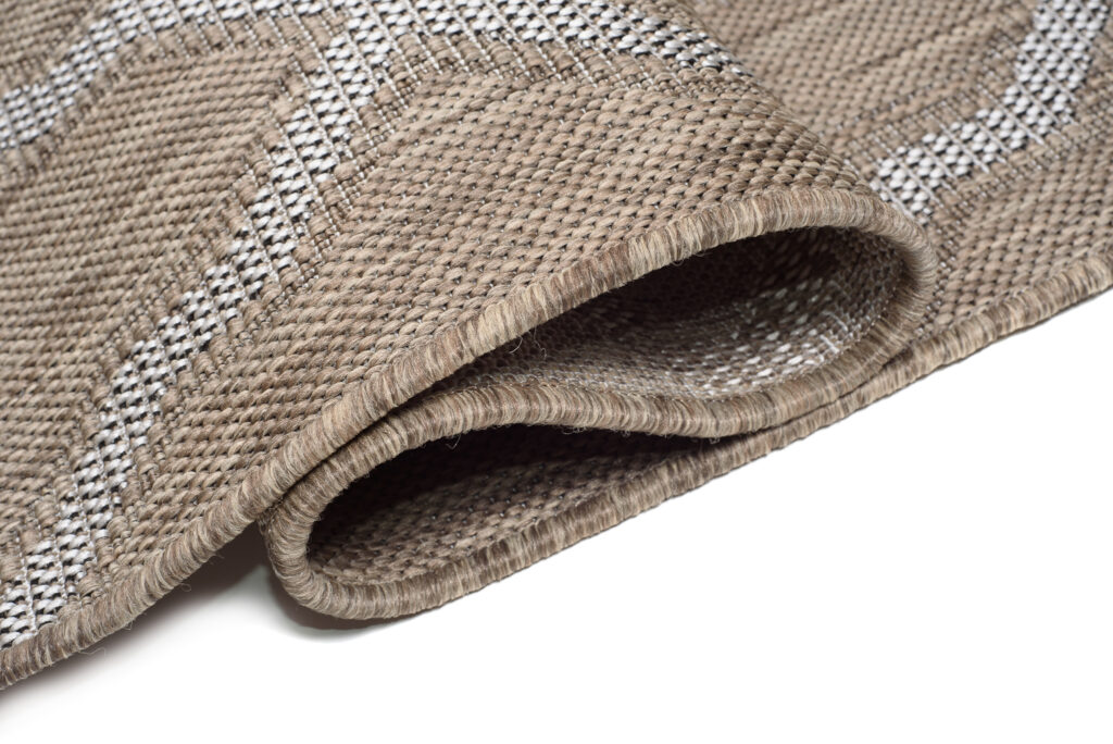 CAPRI Tapis Extérieur Intérieur Marron Gris Trèfle Marocain Sisal