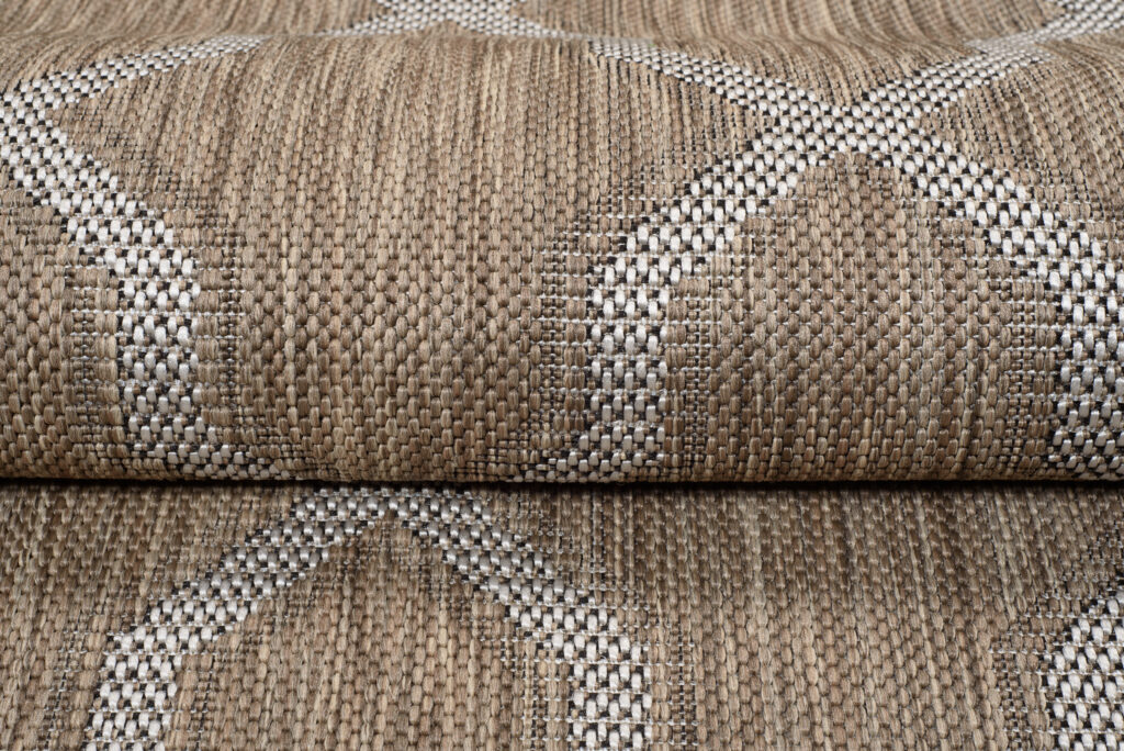CAPRI Tapis Extérieur Intérieur Marron Gris Trèfle Marocain Sisal