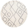 Tapis Boho Rond Crème Zigzag Shaggy