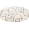 Tapis Boho Rond Crème Zigzag Shaggy