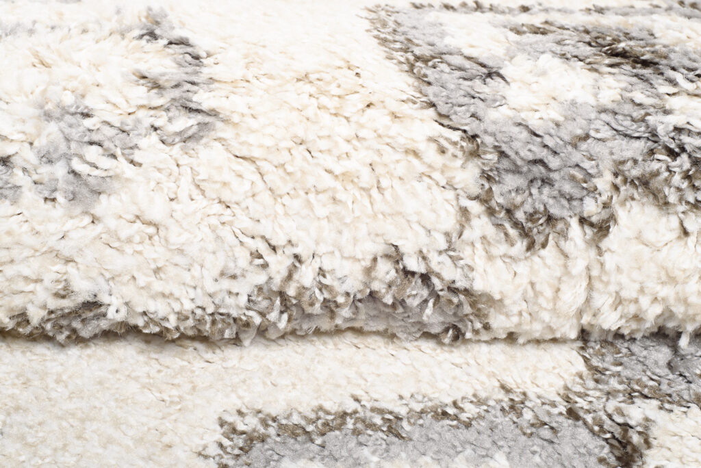 Tapis Boho Rond Crème Ethnique Shaggy