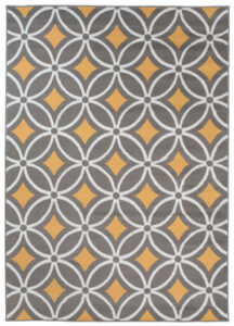 Tapis Maya Gris Jaune Géométrique Mosaïque