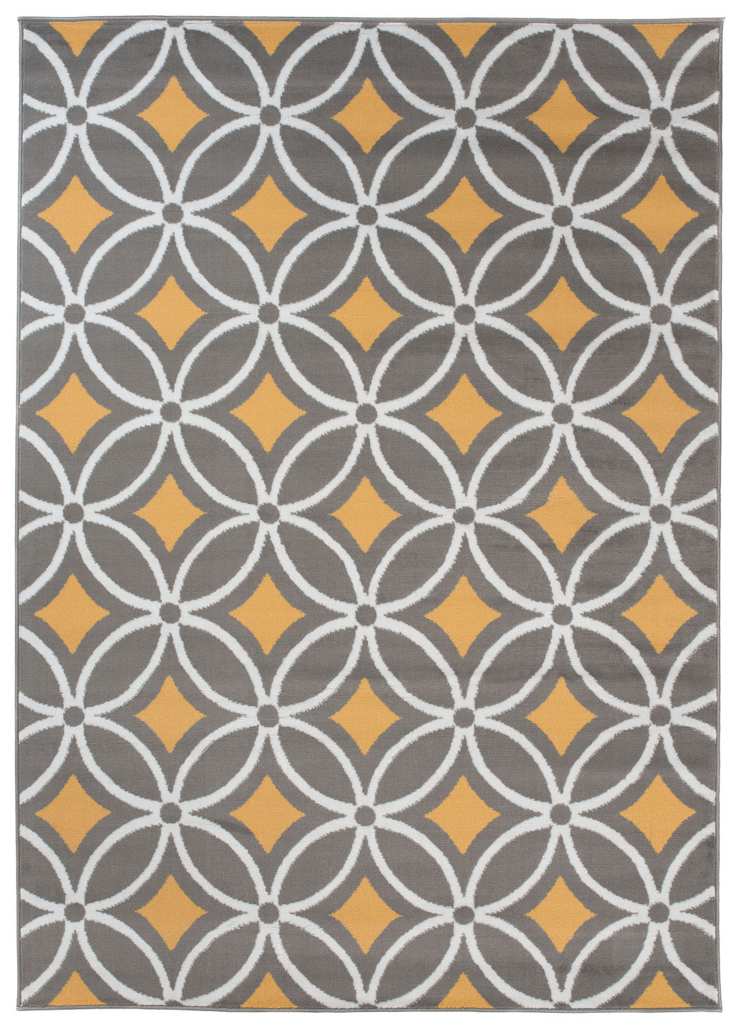 Tapis Maya Gris Jaune Géométrique Mosaïque