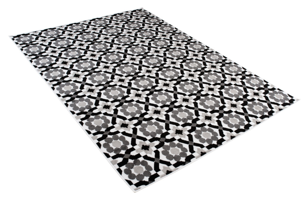 Tapis Maya Gris Floral Mosaïque