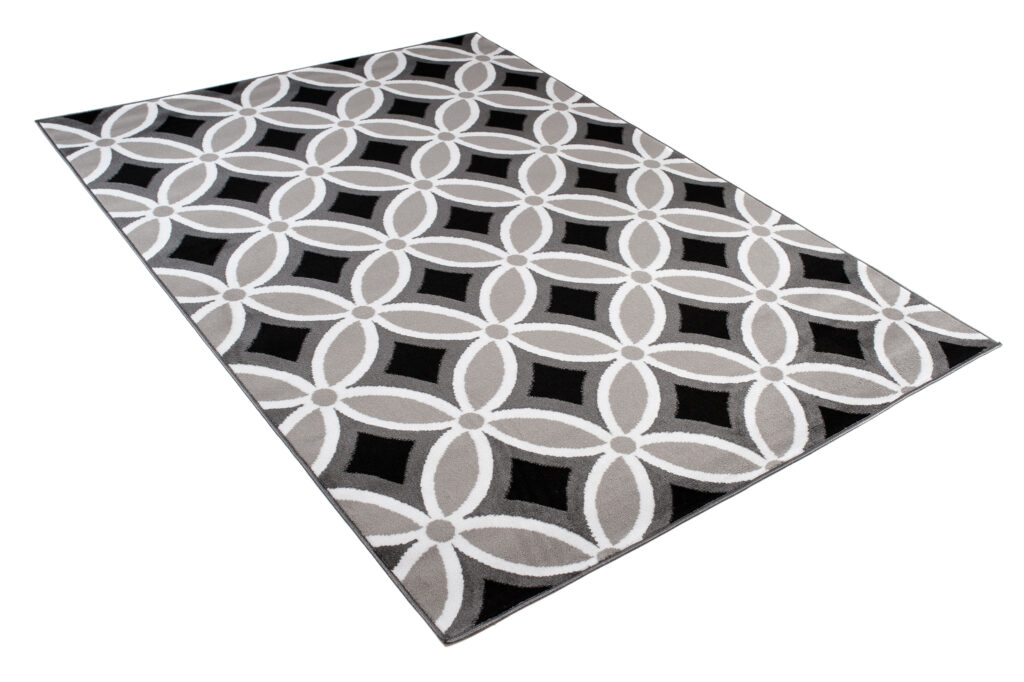 Tapis Maya Gris Géométrique Mosaïque