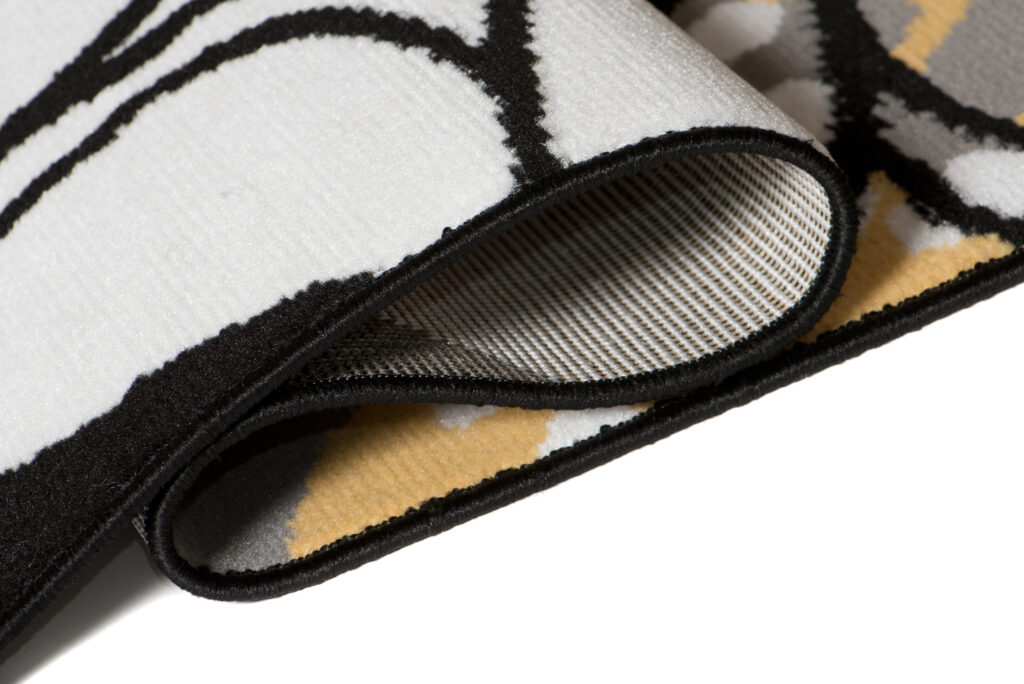 Tapis Maya Gris Jaune Fleurs