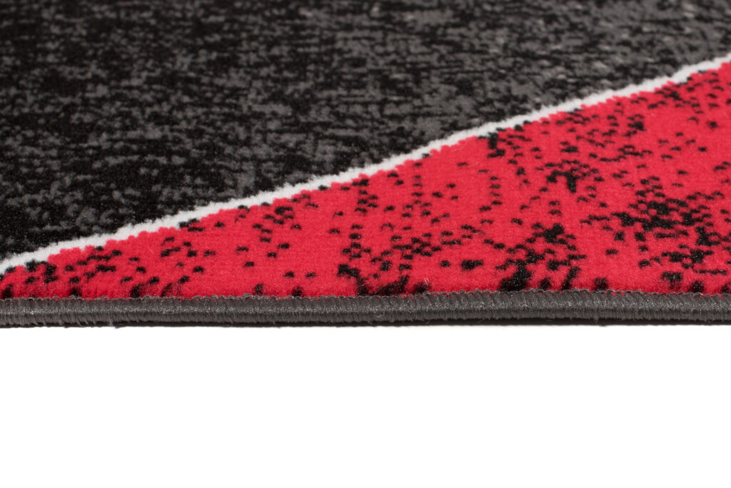 DREAM Tapis Moderne Ondes Vagues Rouge Gris Noir Fin