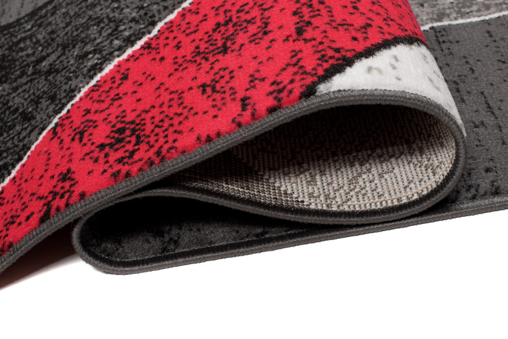 DREAM Tapis Moderne Ondes Vagues Rouge Gris Noir Fin