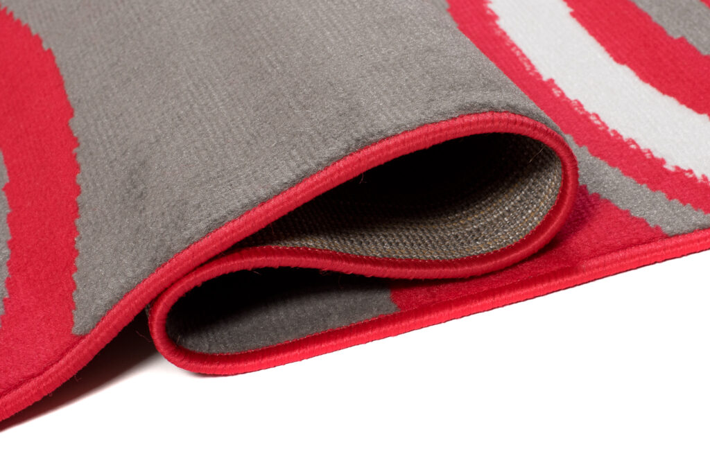 Tapis Maya Rouge Gris Géométrique