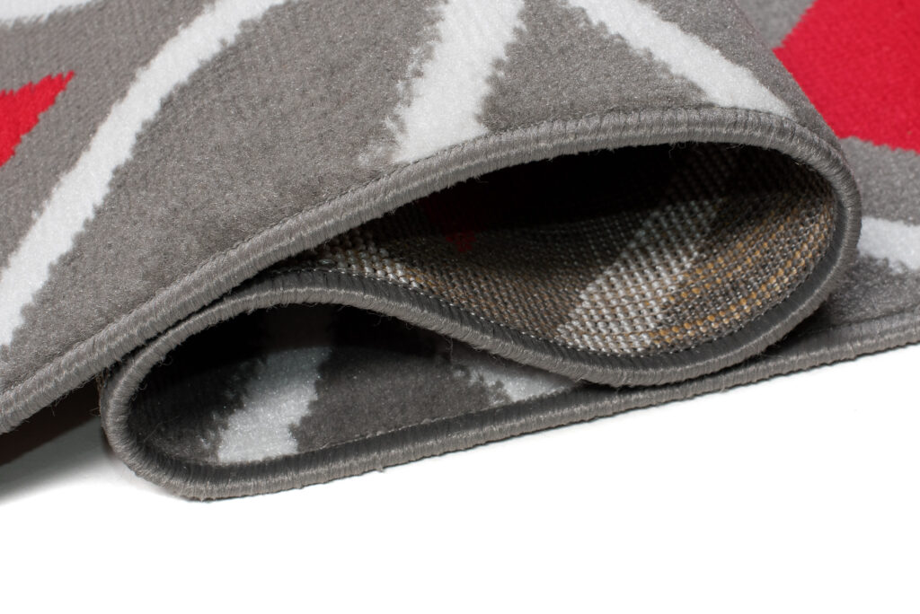 Tapis Maya Gris Rouge Géométrique Mosaïque