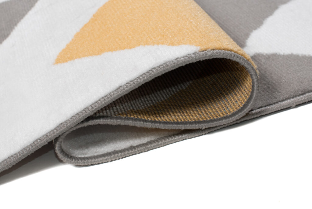 Tapis Maya Gris Jaune Géométrique Zigzags