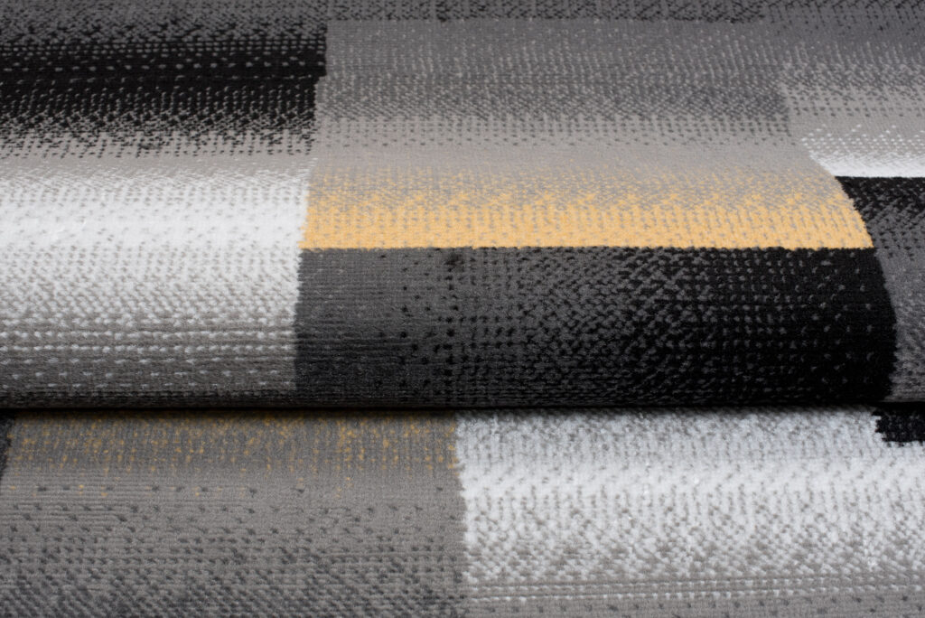 Tapis Maya Gris Jaune Rectangles