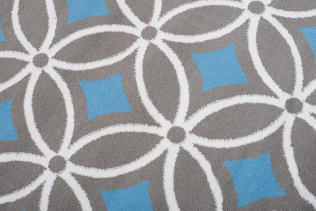 Tapis Maya Gris Bleu Géométrique Mosaïque