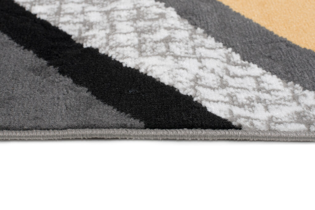 Tapis Maya Gris Jaune Géométrique Lignes