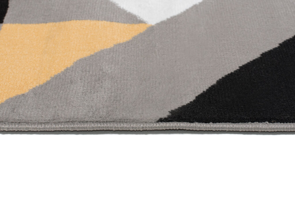 Tapis Maya Gris Jaune Triangles