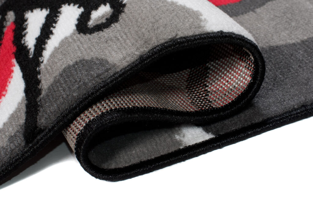 Tapis Maya Gris Rouge Fleurs