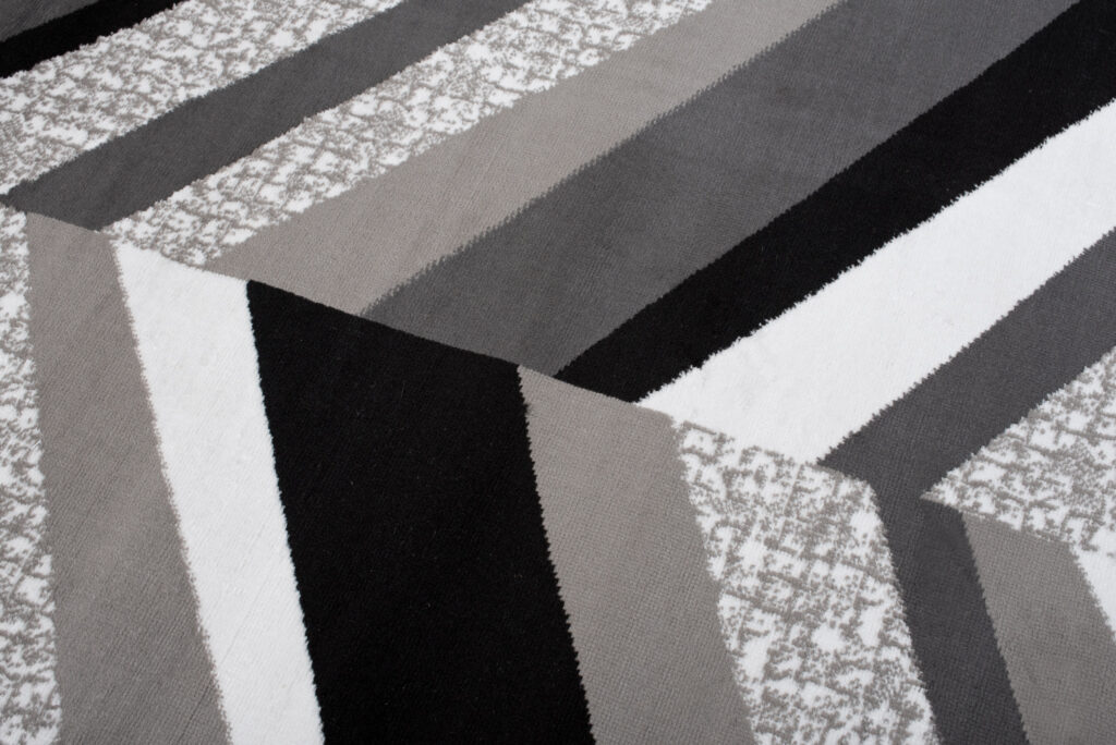 Tapis Maya Gris Géométrique Lignes
