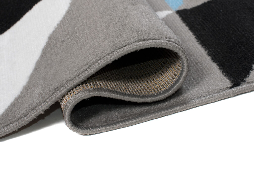 Tapis Maya Gris Bleu Triangles