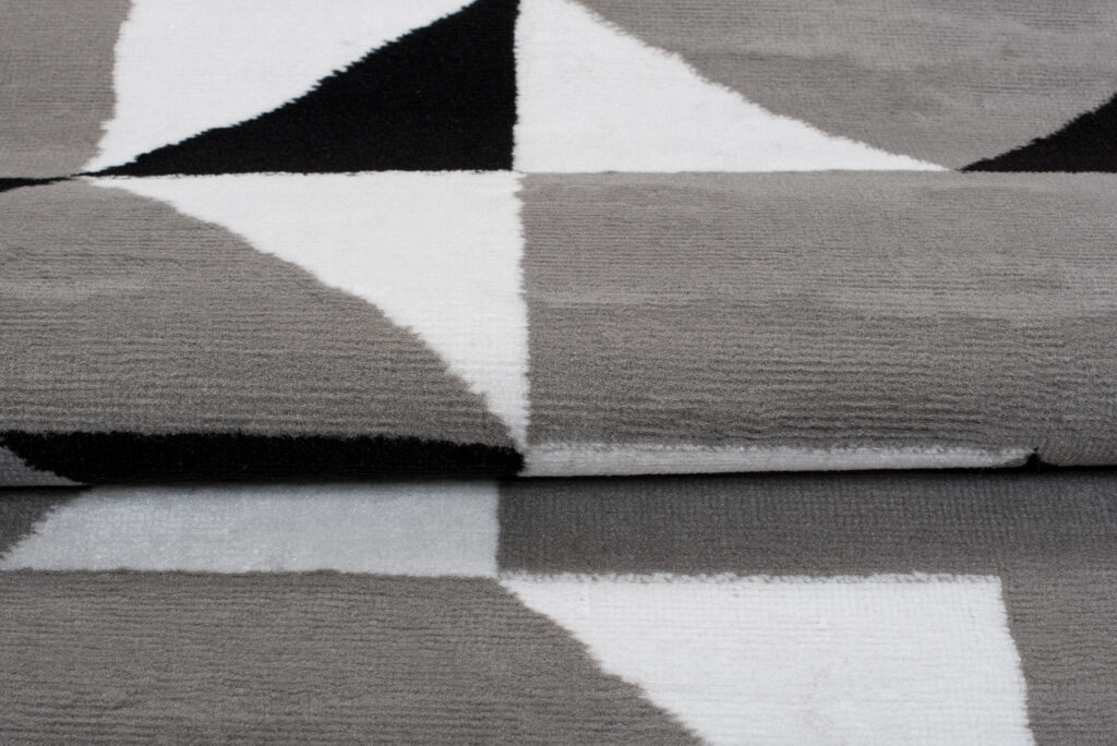 Tapis Maya Gris Bleu Triangles