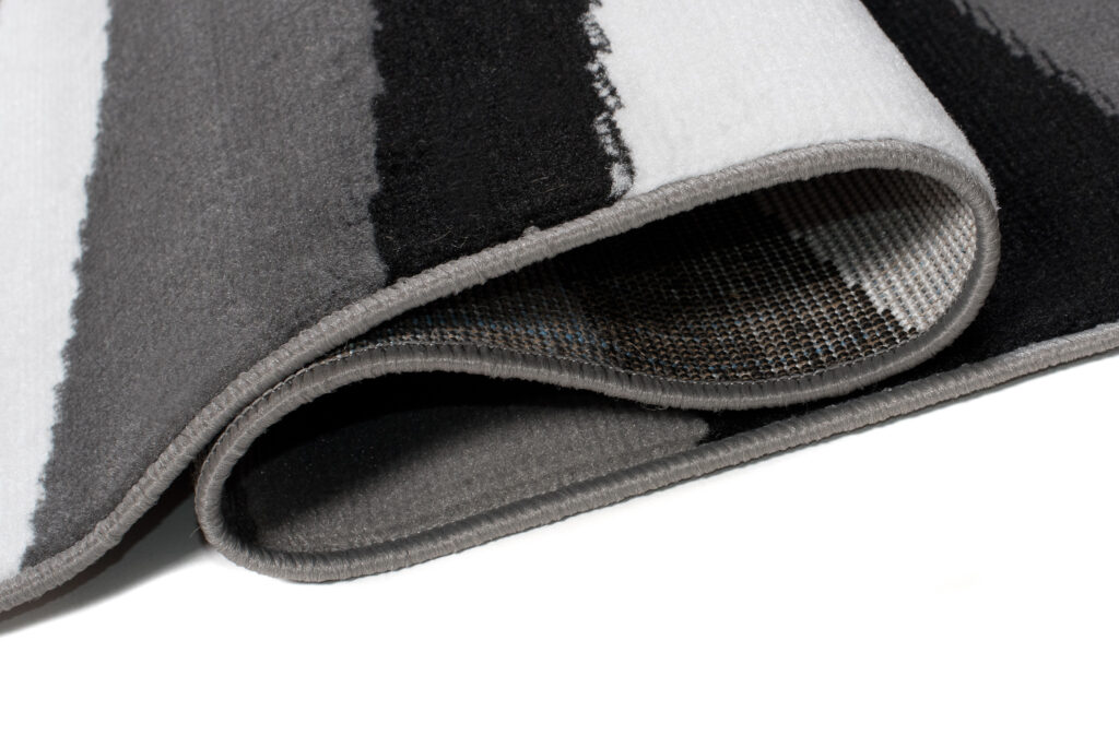 Tapis Maya Gris Noir Abstrait Vagues