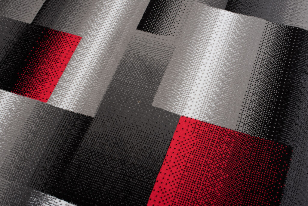 Tapis Maya Gris Rouge Rectangles