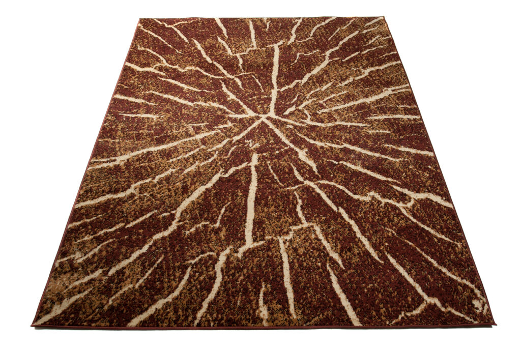 Tapis Luxury Marron Beige Bois Lignes