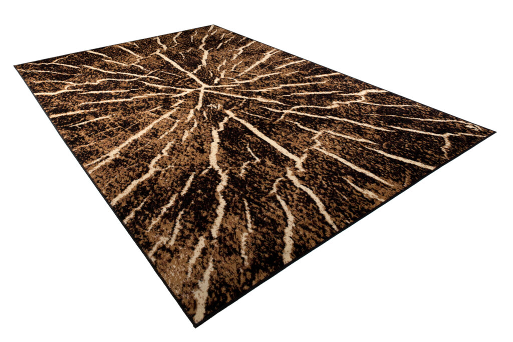 Tapis Luxury Marron Noir Bois Lignes
