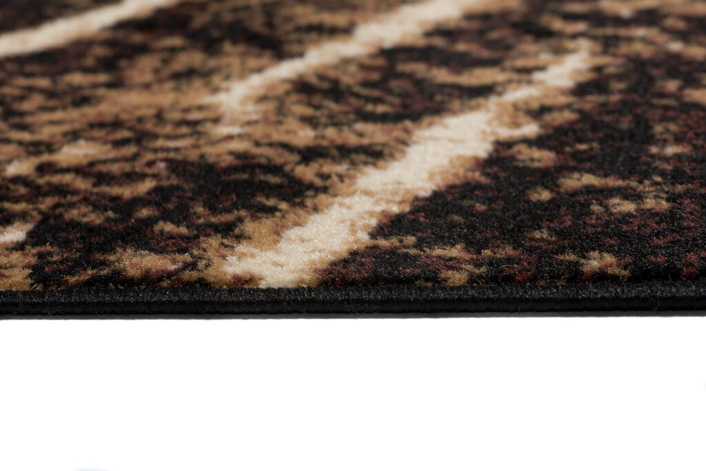 Tapis Luxury Marron Noir Bois Lignes