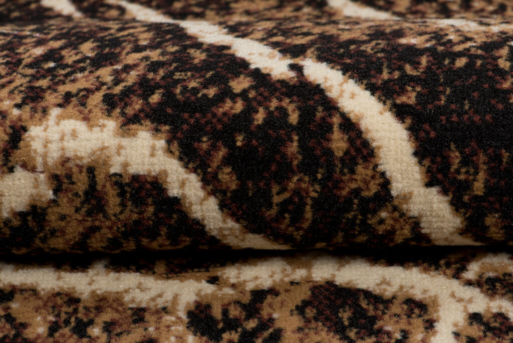 Tapis Luxury Marron Noir Bois Lignes