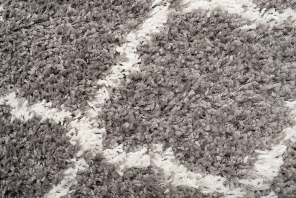 Tapis Boho à Franges Gris Treillis Shaggy