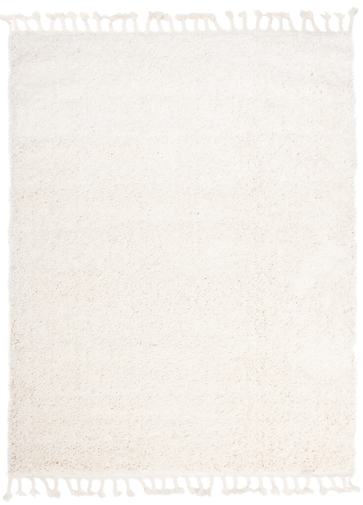 Tapis Boho à Franges Crème Shaggy