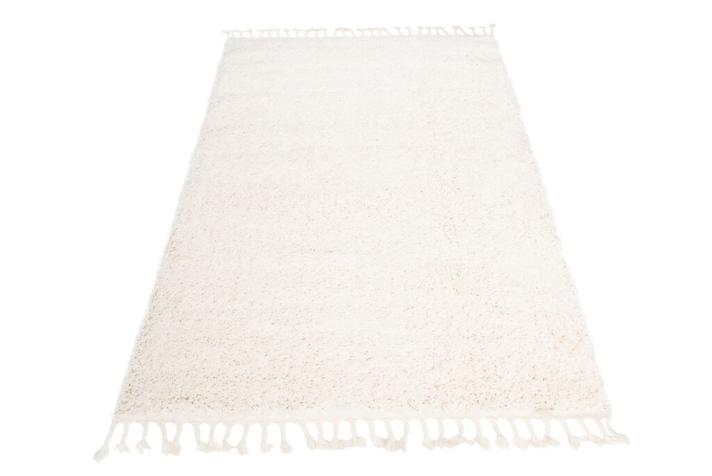 Tapis Boho à Franges Crème Shaggy