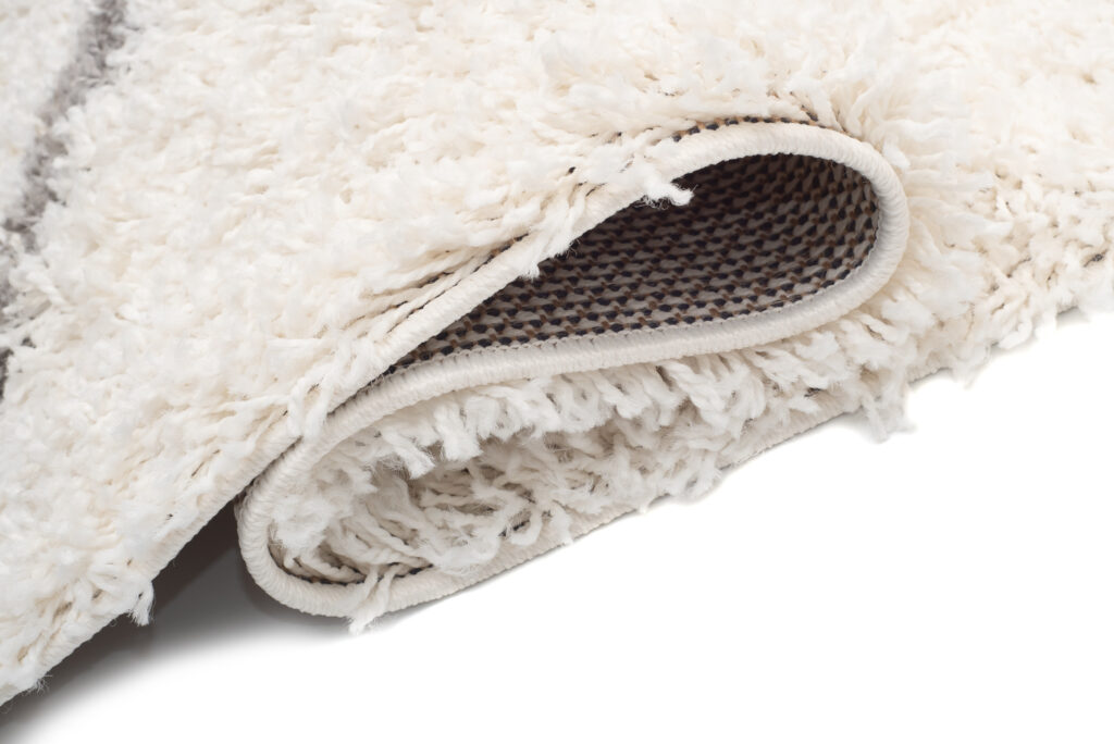 Tapis Boho à Franges Crème Zigzag Shaggy