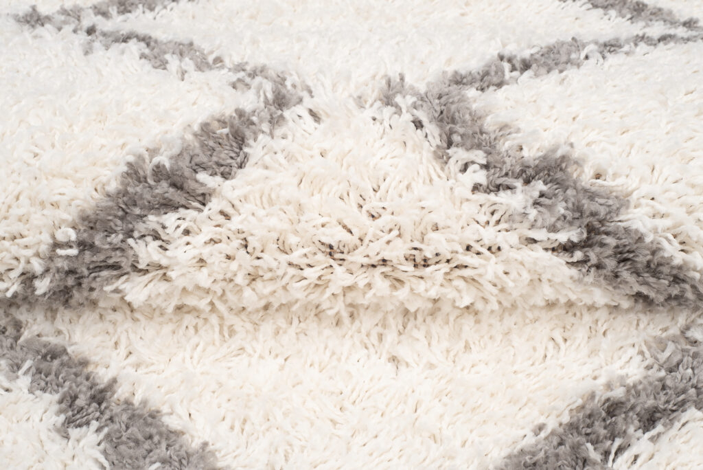 Tapis Boho à Franges Crème Zigzag Shaggy