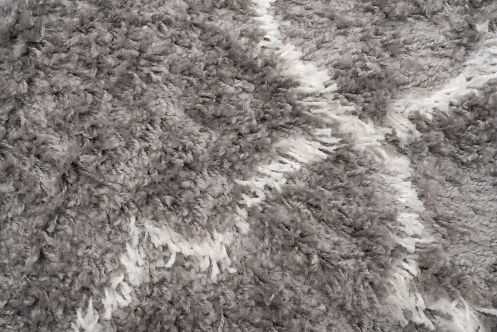Tapis Boho à Franges Gris Trèfle Marocain
