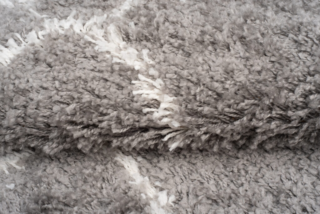 Tapis Boho à Franges Gris Trèfle Marocain