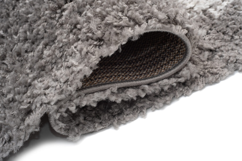 Tapis Boho à Franges Gris Ethnique Shaggy