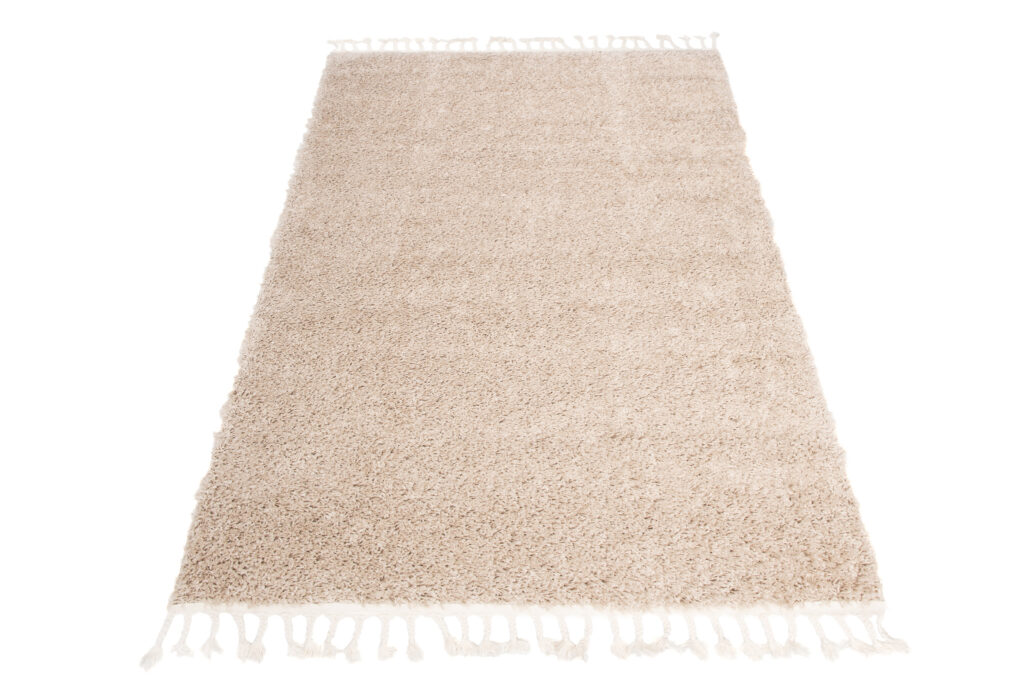 Tapis Boho à Franges Beige Shaggy