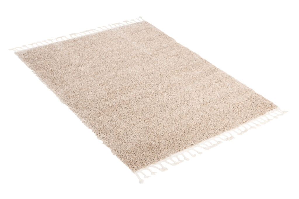 Tapis Boho à Franges Beige Shaggy
