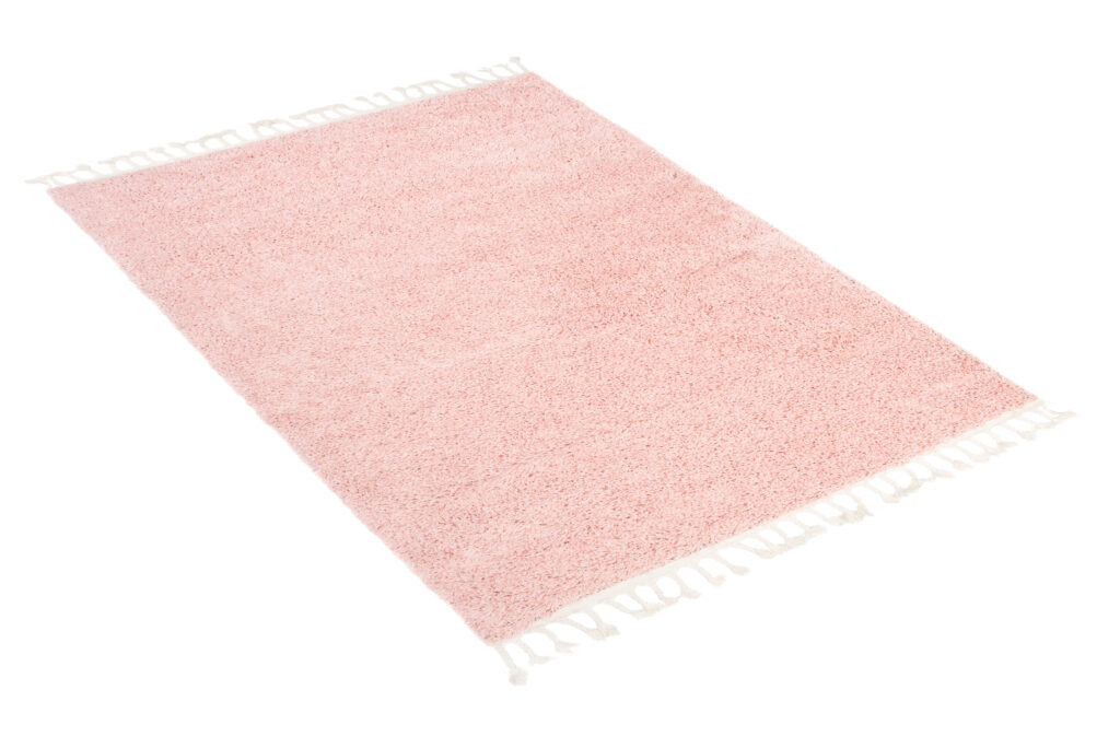 Tapis Boho à Franges Rose Shaggy