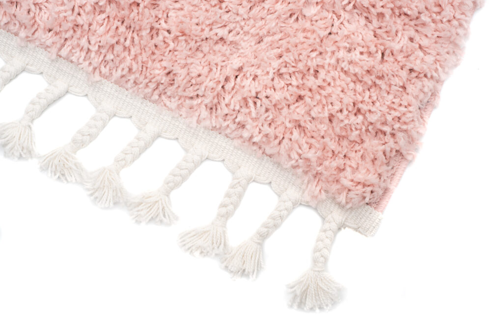 Tapis Boho à Franges Rose Shaggy
