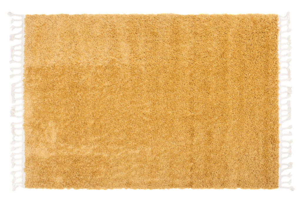 Tapis Boho à Franges Moutarde Shaggy
