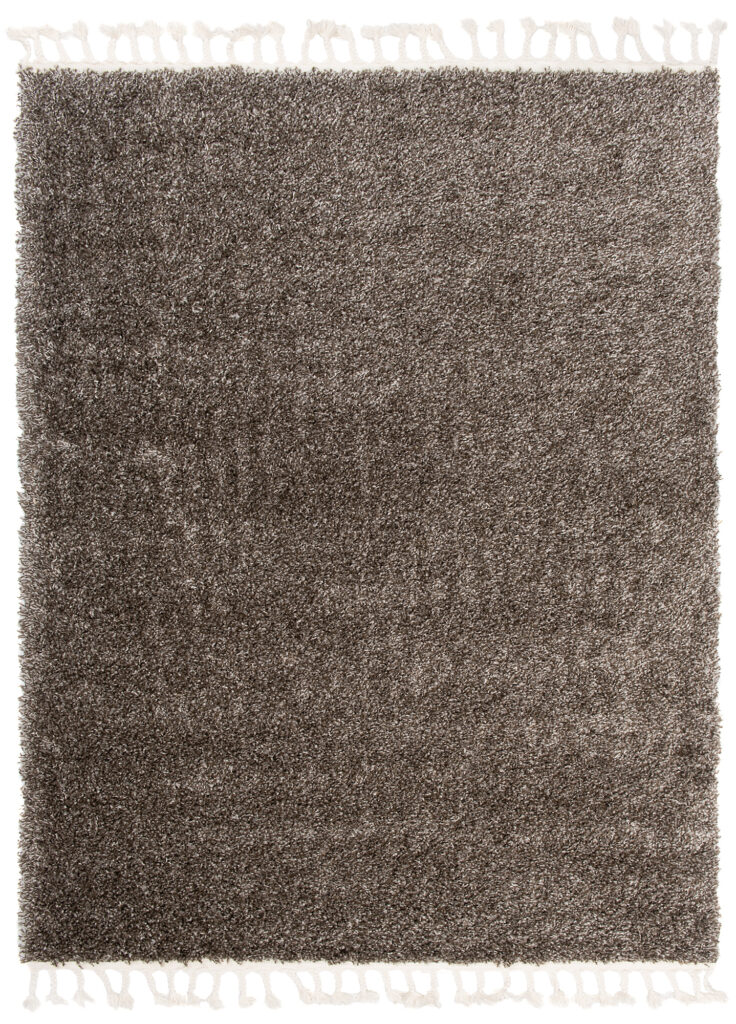 Tapis Boho à Franges Taupe Gris Shaggy