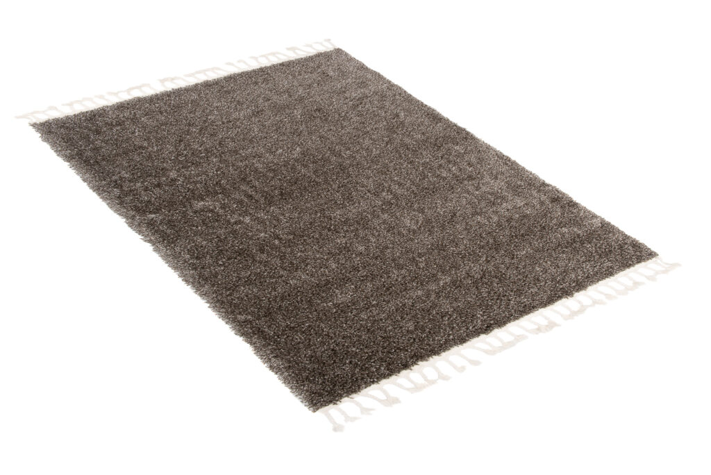 Tapis Boho à Franges Taupe Gris Shaggy